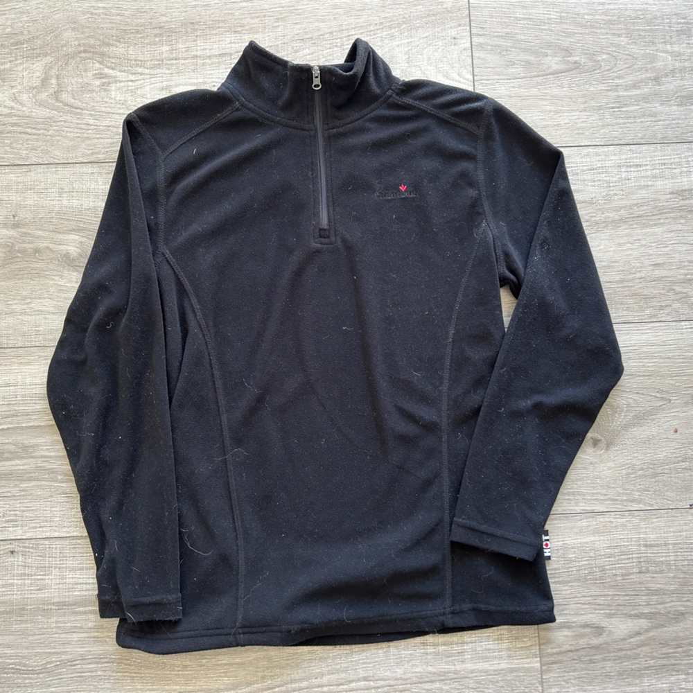 Micro Hot Canadian Techfleece Black Zip-Up Top